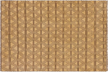 handmade Geometric Balouchi Beige Brown Hand Knotted RECTANGLE 100% WOOL area rug 4' x 6'